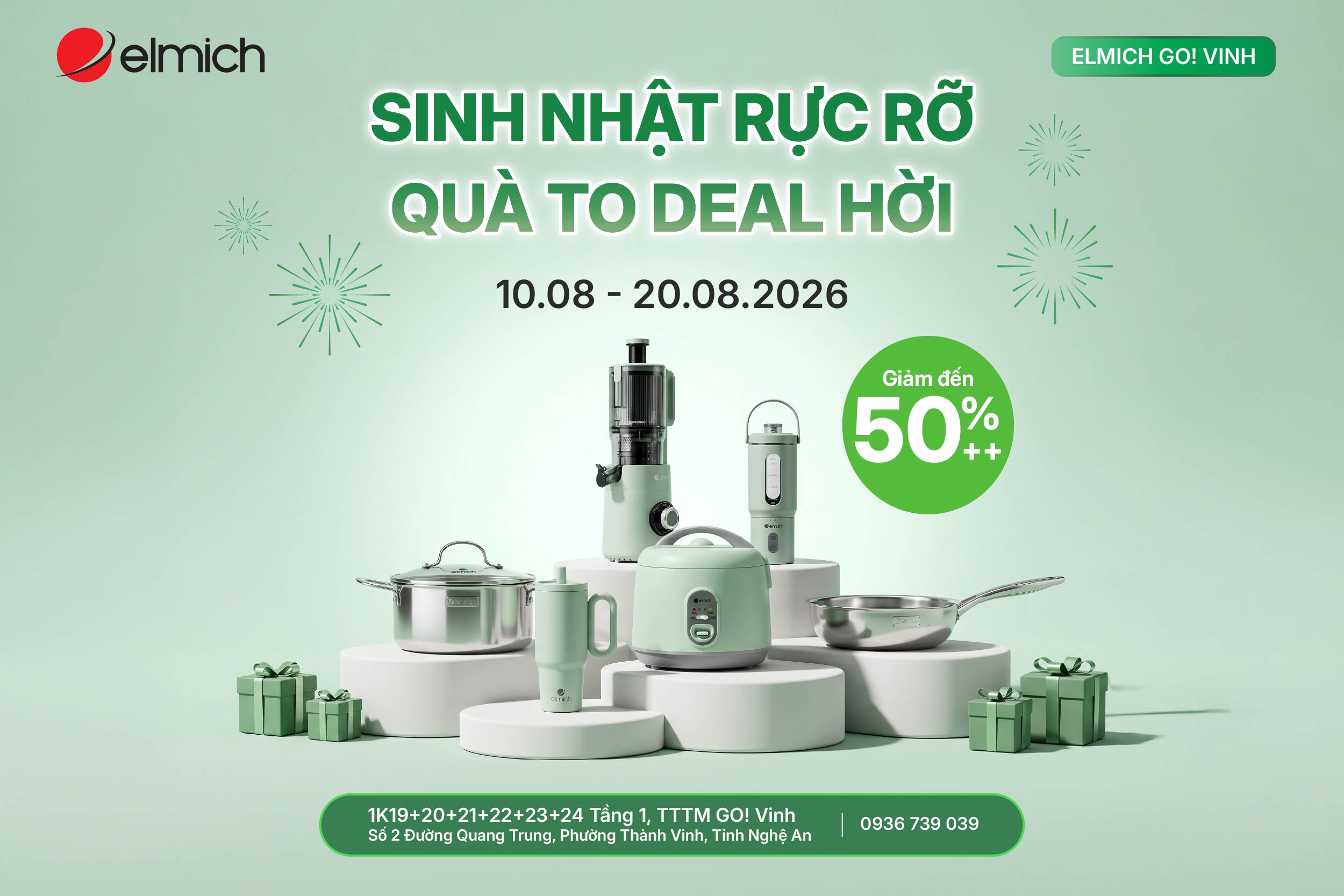 [ELMICH GO! VINH] SINH NHẬT RỰC RỠ - QUÀ TO DEAL HỜI 🎉