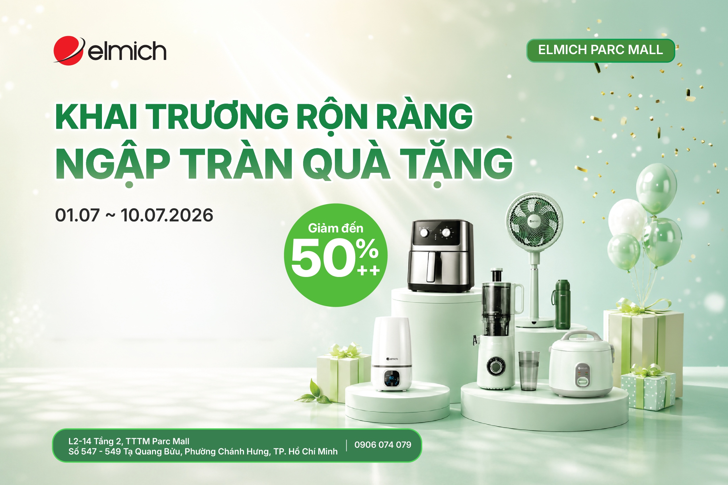 [ELMICH PARC MALL] KHAI TRƯƠNG RỘN RÀNG - NGẬP TRÀN QUÀ TẶNG 🎉