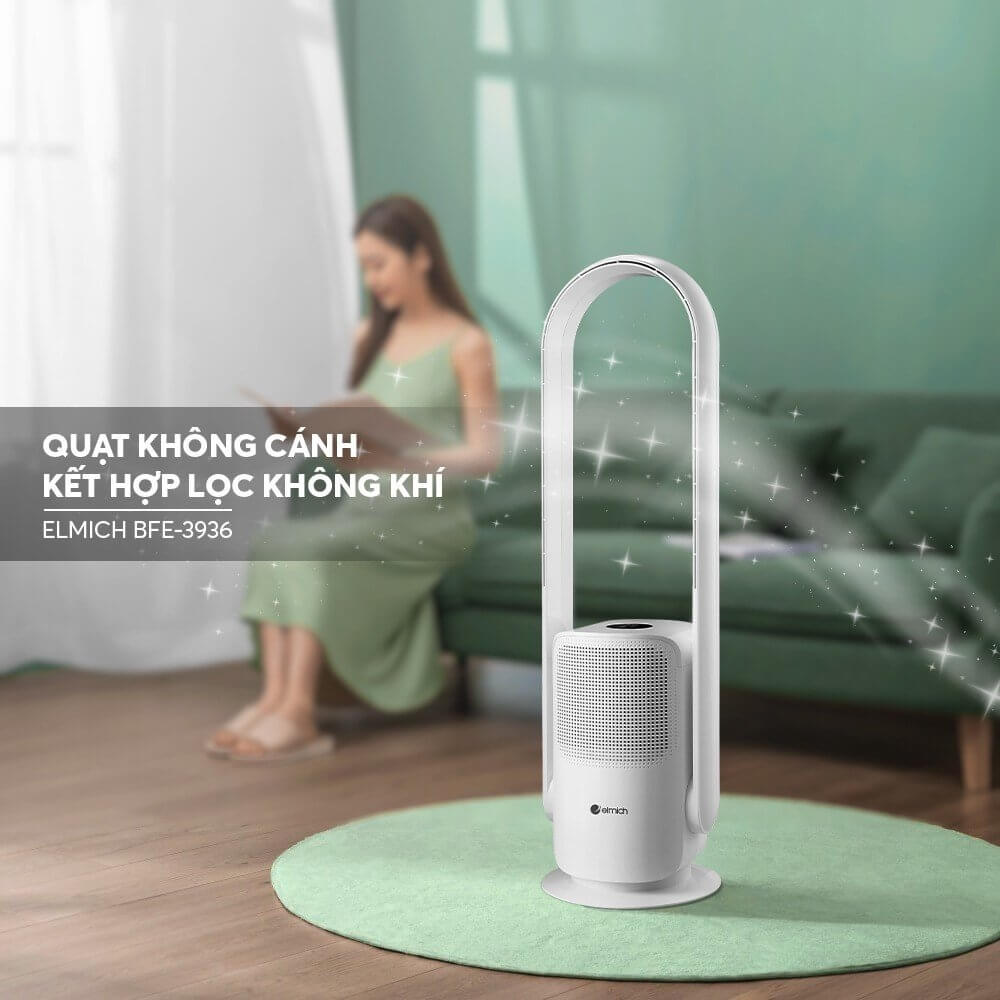 Hướng dẫn sử dụng quạt không cánh kết hợp lọc không khí Elmich BFE-3936