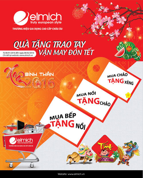 Elmich triển khai chương trình khuyến mãi "Quà tặng trao ngay - Vận may đón Tết"