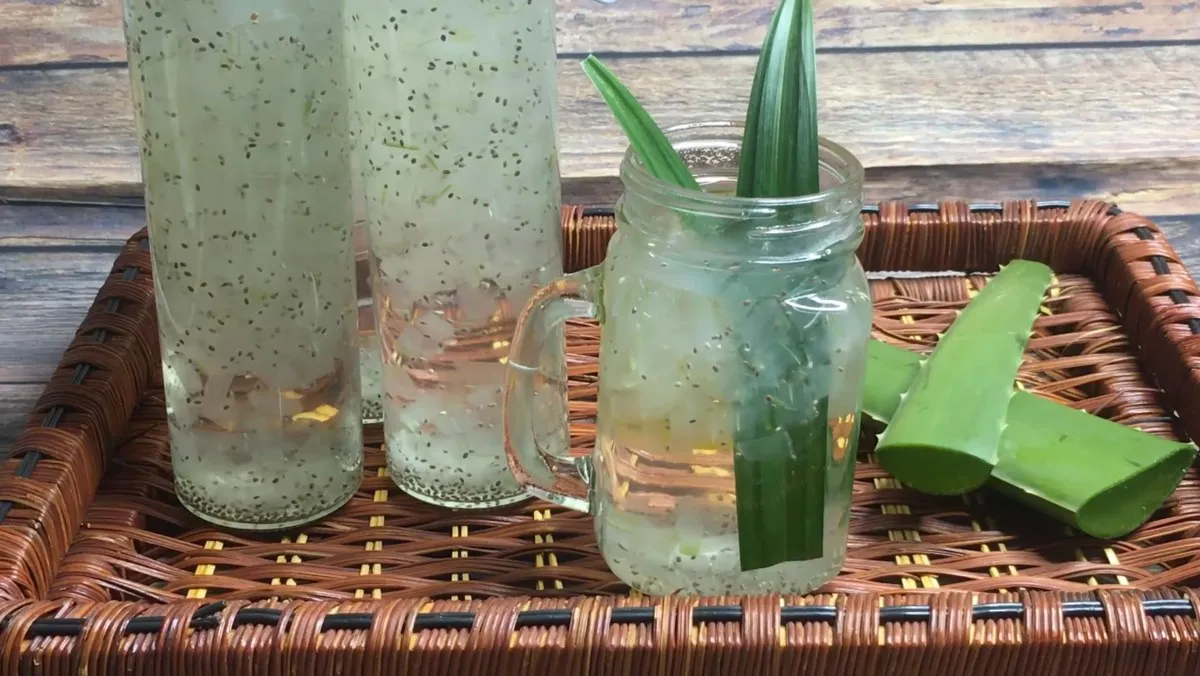 Nước ép nha đam hạt chia