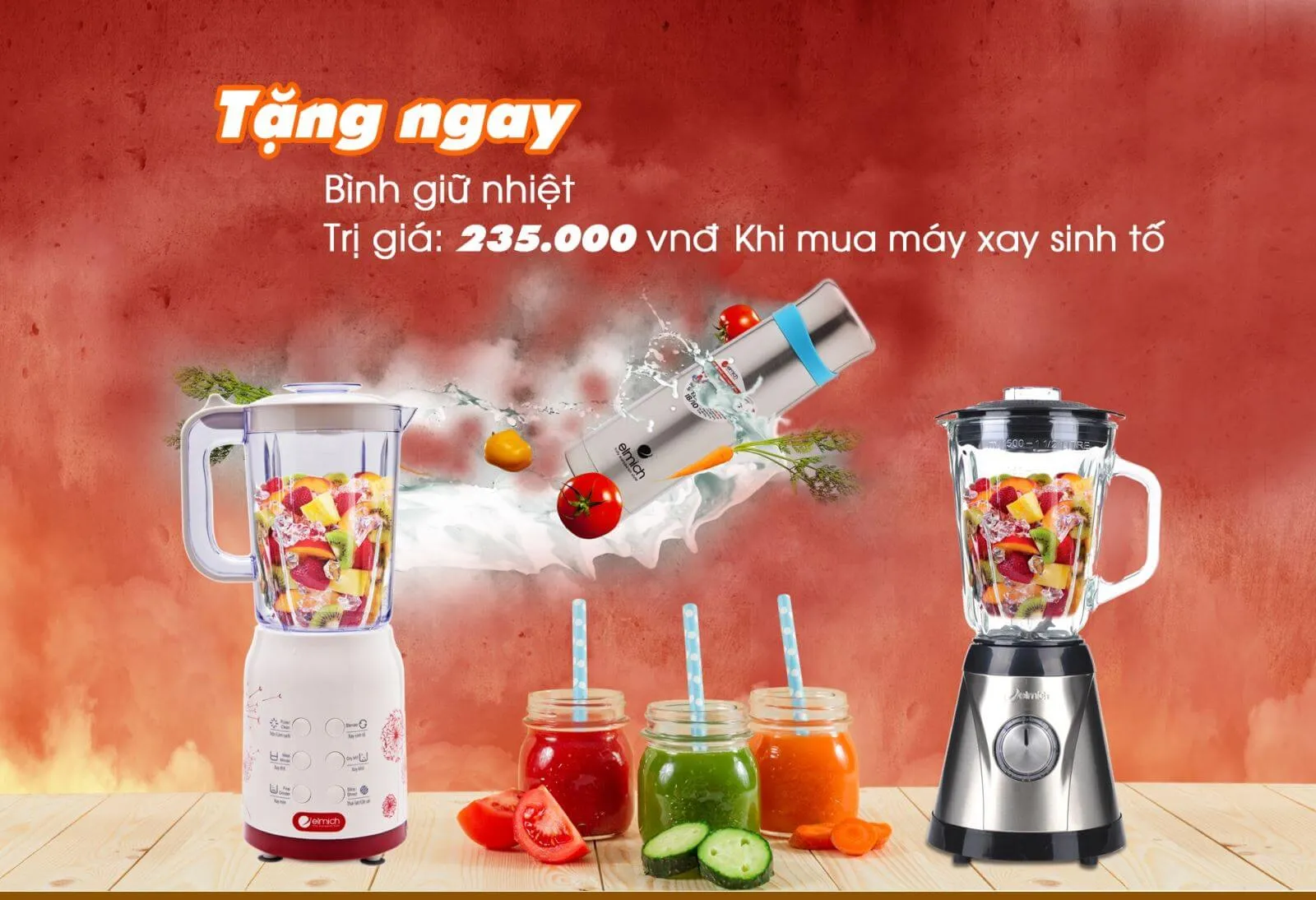Mùa hè hết “bốc hỏa” với bộ đôi máy xay sinh tố và bình giữ nhiệt Elmich