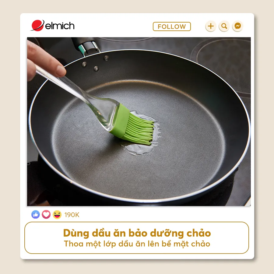 Dùng Dầu ăn Bảo Dưỡng Chảo