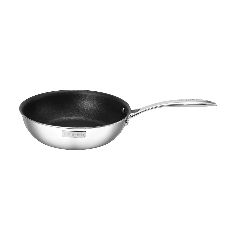Chảo Inox nguyên khối chống dính vân đá tự nhiên Elmich Standard EL-2846IN26 size 26cm