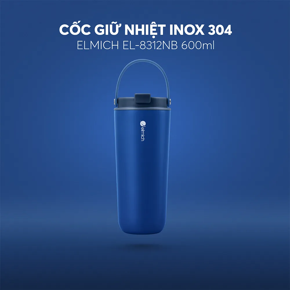 Cốc giữ nhiệt inox 304 Elmich EL8312NB dung tích 600ml