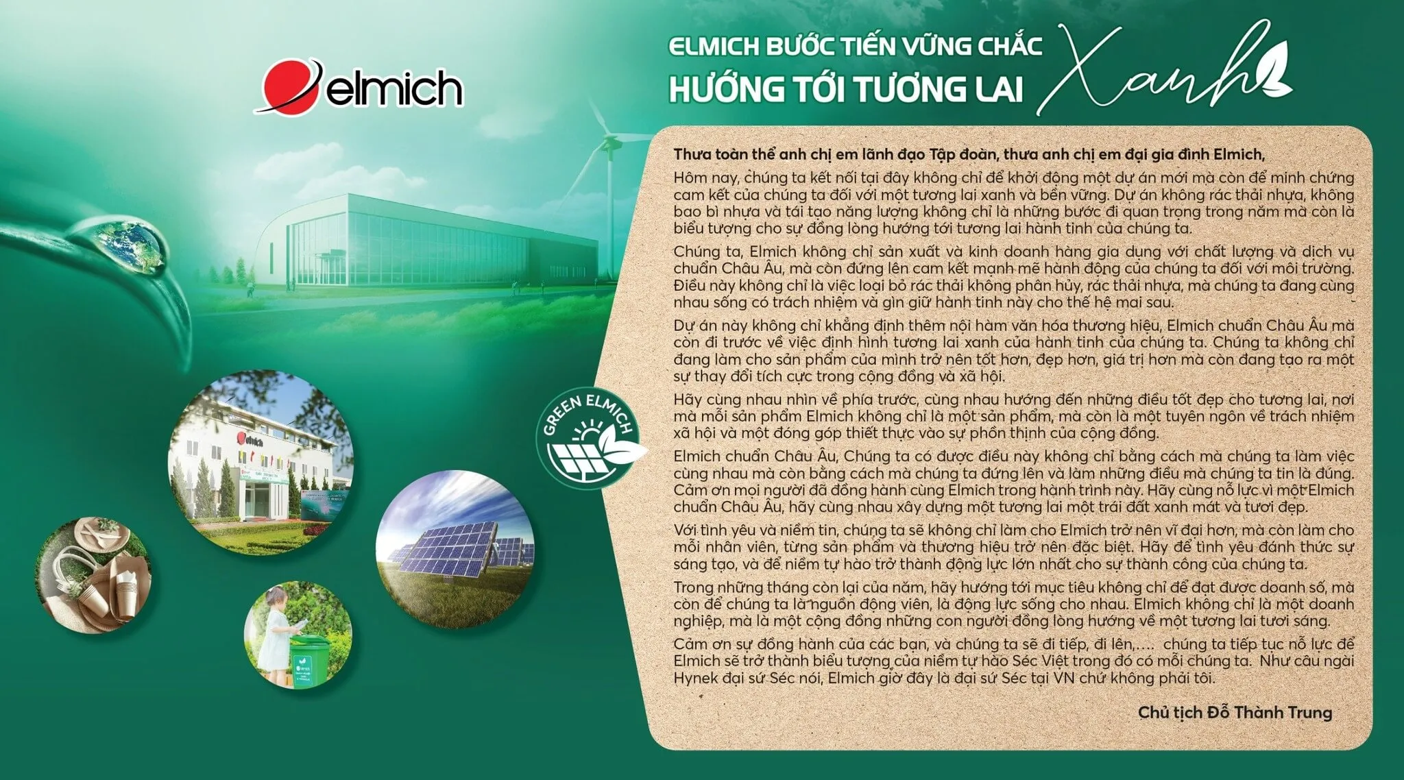 Elmich Cùng Cam Kết Bền Vững Vì Một Tương Lai Xanh Sạch Cho Thế Hệ Mai Sau