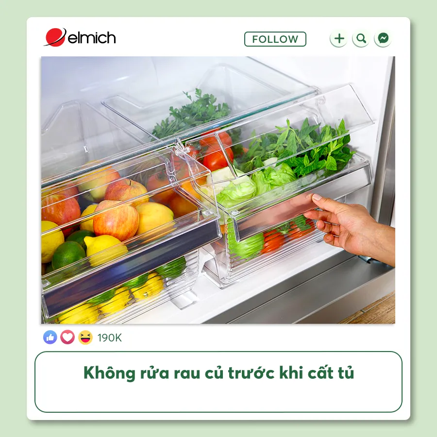 Không Rửa Rau Củ Trước Khi Cất Tủ