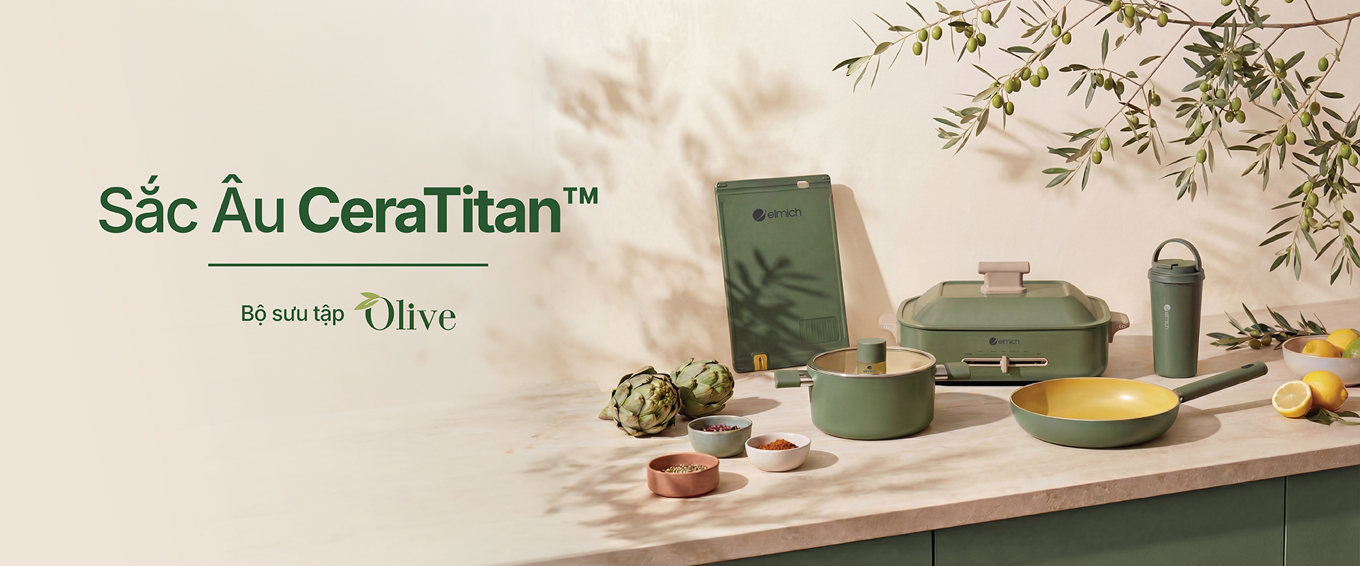 Bộ Sưu Tập CeraTitan Olive Collection - Elmich