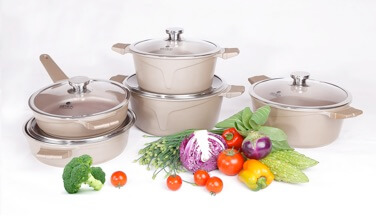 Bộ nồi chảo Elmich VitaPlus Perla mạnh mẽ, sang trọng
