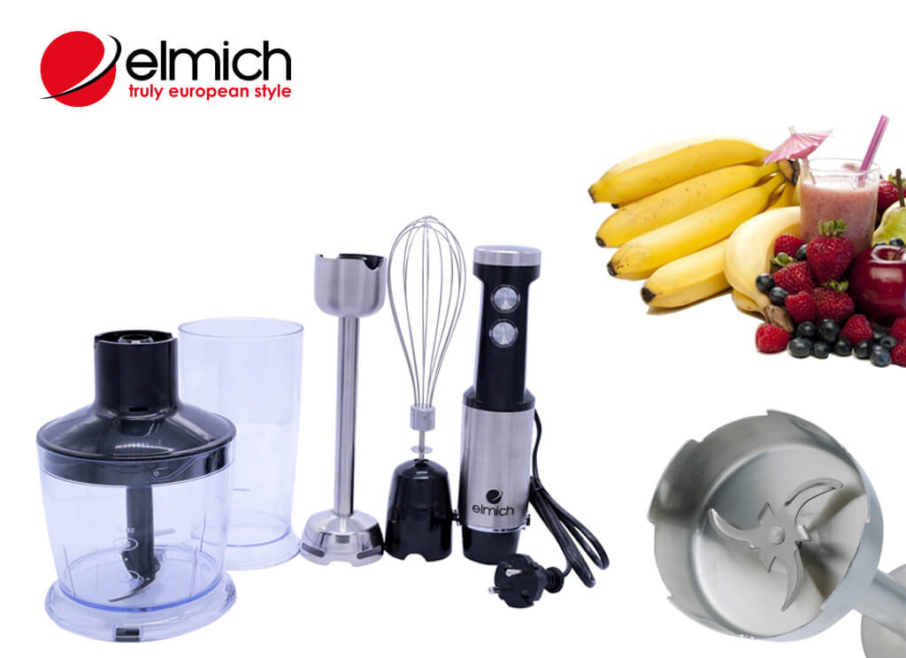 Sản phẩm máy xay cầm tay Elmich với kết cấu 6 lưỡi dao liền khối