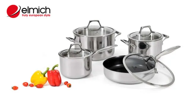 Bộ nồi chảo inox Elmich-01