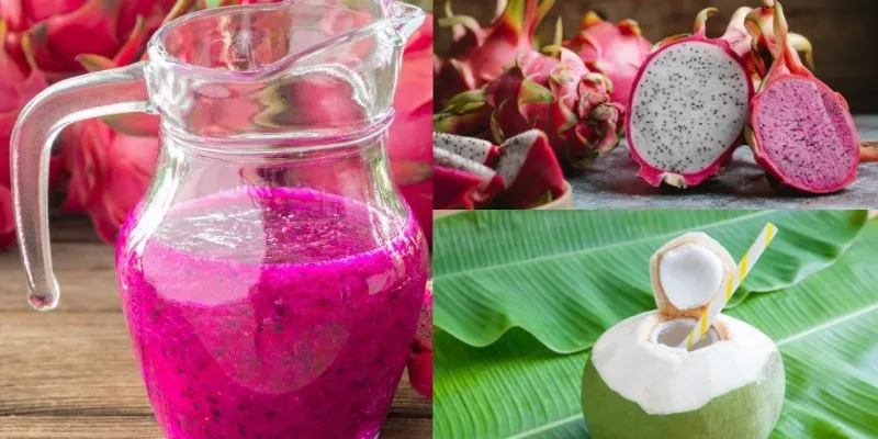 Thanh long mix dừa là một vị khá hoàn hảo cho bạn thưởng thức