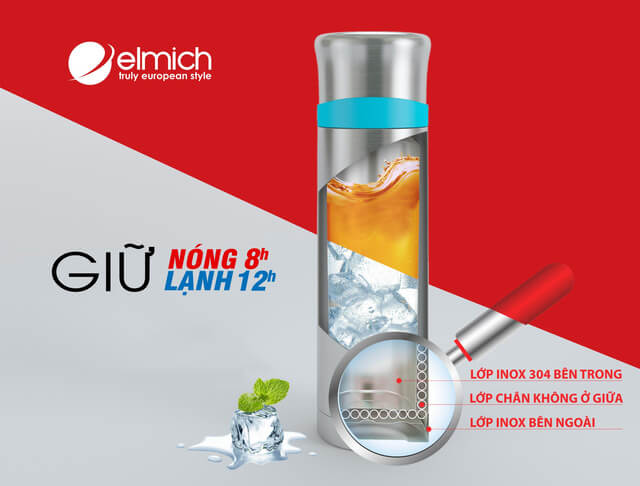 photo-2-1479439809426201 Bình giữ nhiệt Elmich có khả năng giữ nóng đến 8 giờ và giữ lạnh đến 12 giờ.