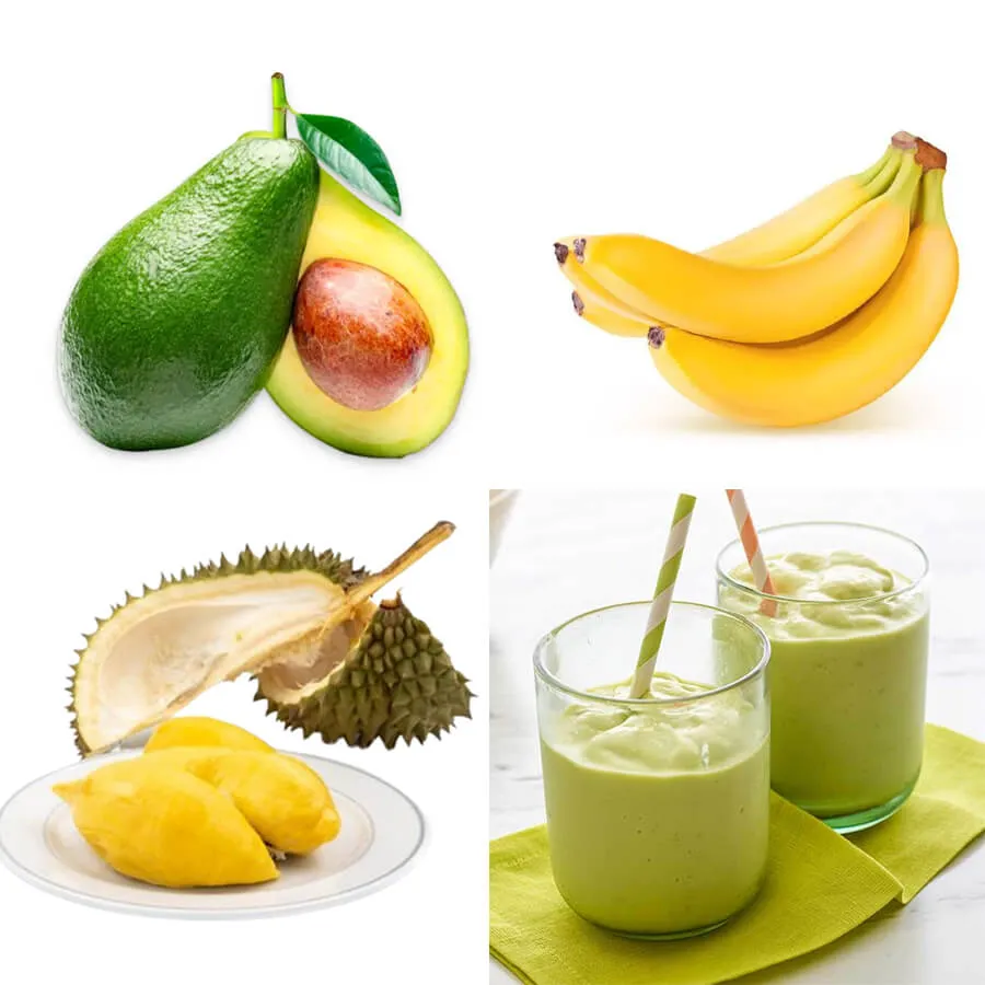 Sinh tố bơ chuối sầu riêng