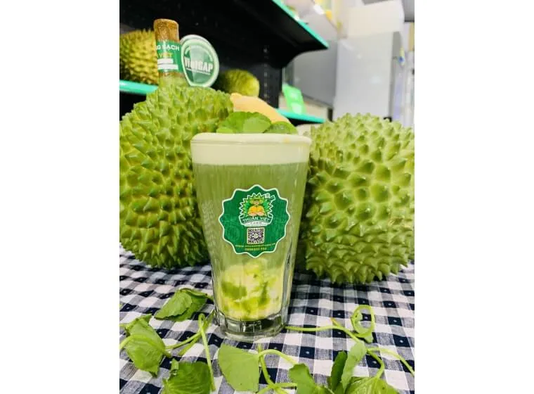 sinh tố rau má mix sầu riêng