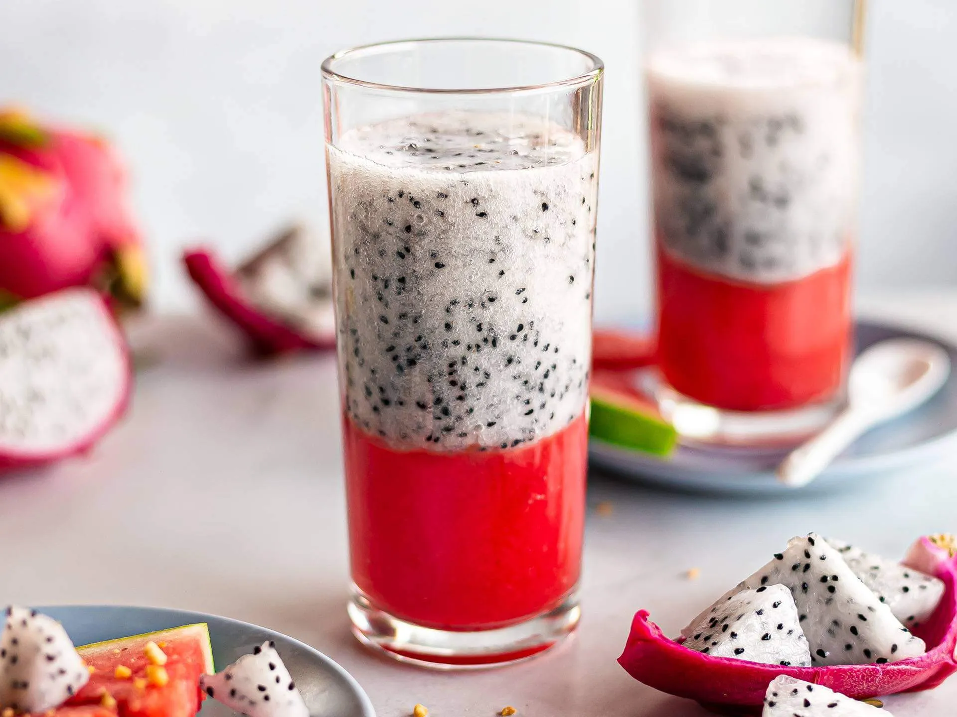 Sinh tố thanh long mix dưa hấu Sinh tố thanh long mix dưa hấu