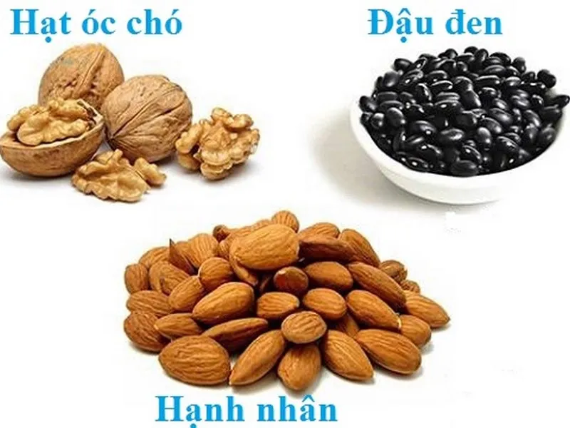 Nguyên liệu làm món sữa óc chó hạnh nhân đậu đen