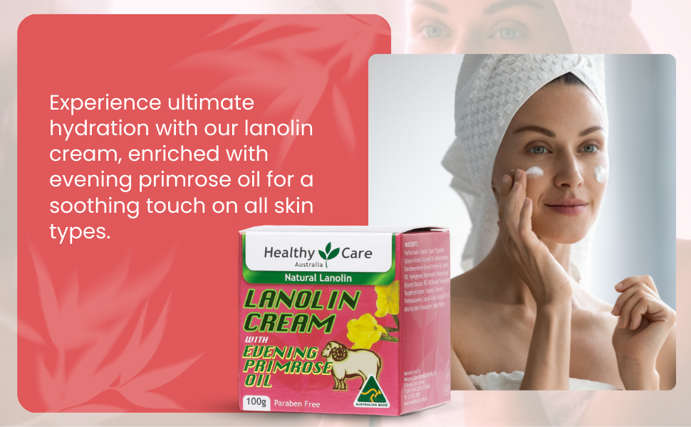 Kem Dưỡng Da Hoa Anh Thảo Healthy Care Lanolin Cream With Evening Primrose Oil 100g