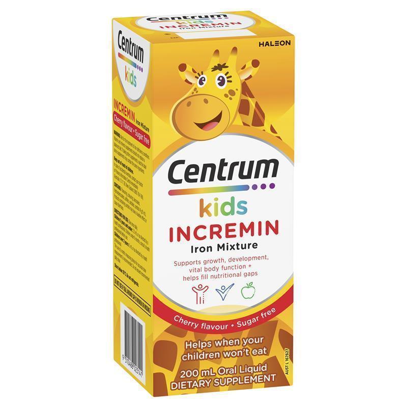 Sắt Cho Bé Centrum Kids Incremin Iron Mixture Cherry Flavour 200ml