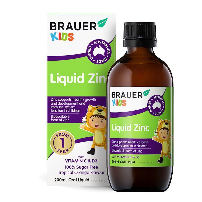 Kẽm Cho Trẻ Em Brauer Zinc Kids Liquid Zinc 200ml