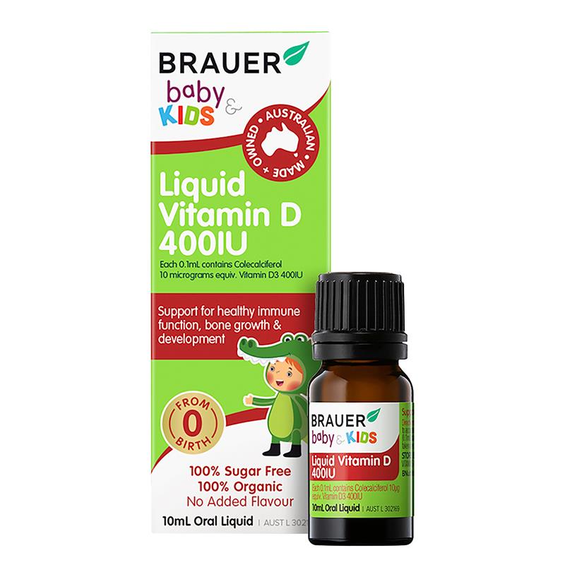 Vitamin D Cho Trẻ Từ Sơ Sinh-Brauer Kids Liquid Vitamin D 400IU 10ml