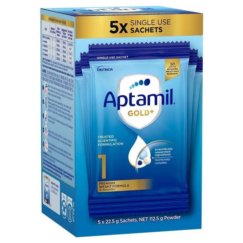 Sữa Aptamil Gold+ 1 Baby Infant Formula Powder Sachets 22.5g & Hộp 900g
