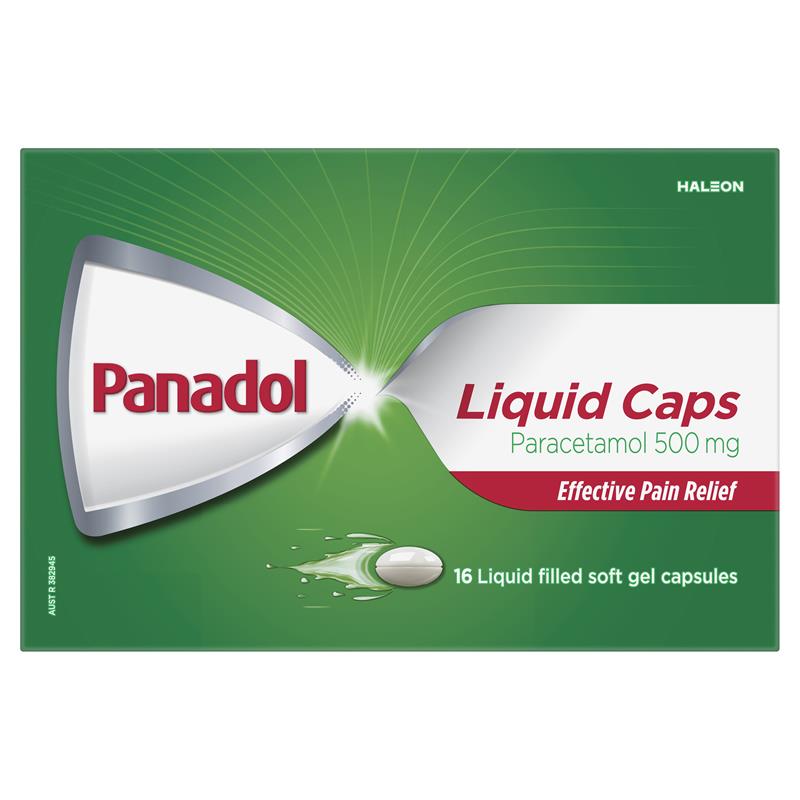 Panadol Liquid Capsules Paracetamol Pain Relief 16 Capsules