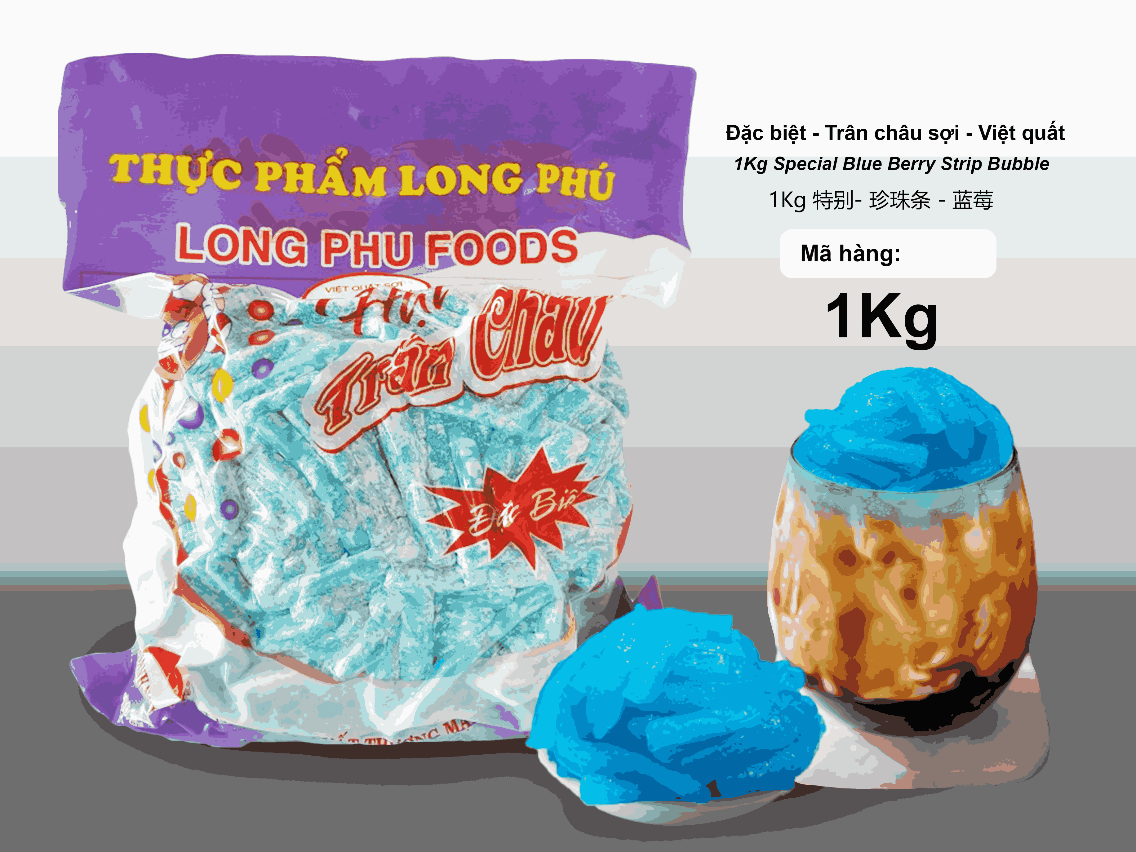 Trân châu Sợi Hương VIỆT QUẤT Đặc Biệt Long Phú gói 1kg - Size Sợi Trung - Không có vị ngọt