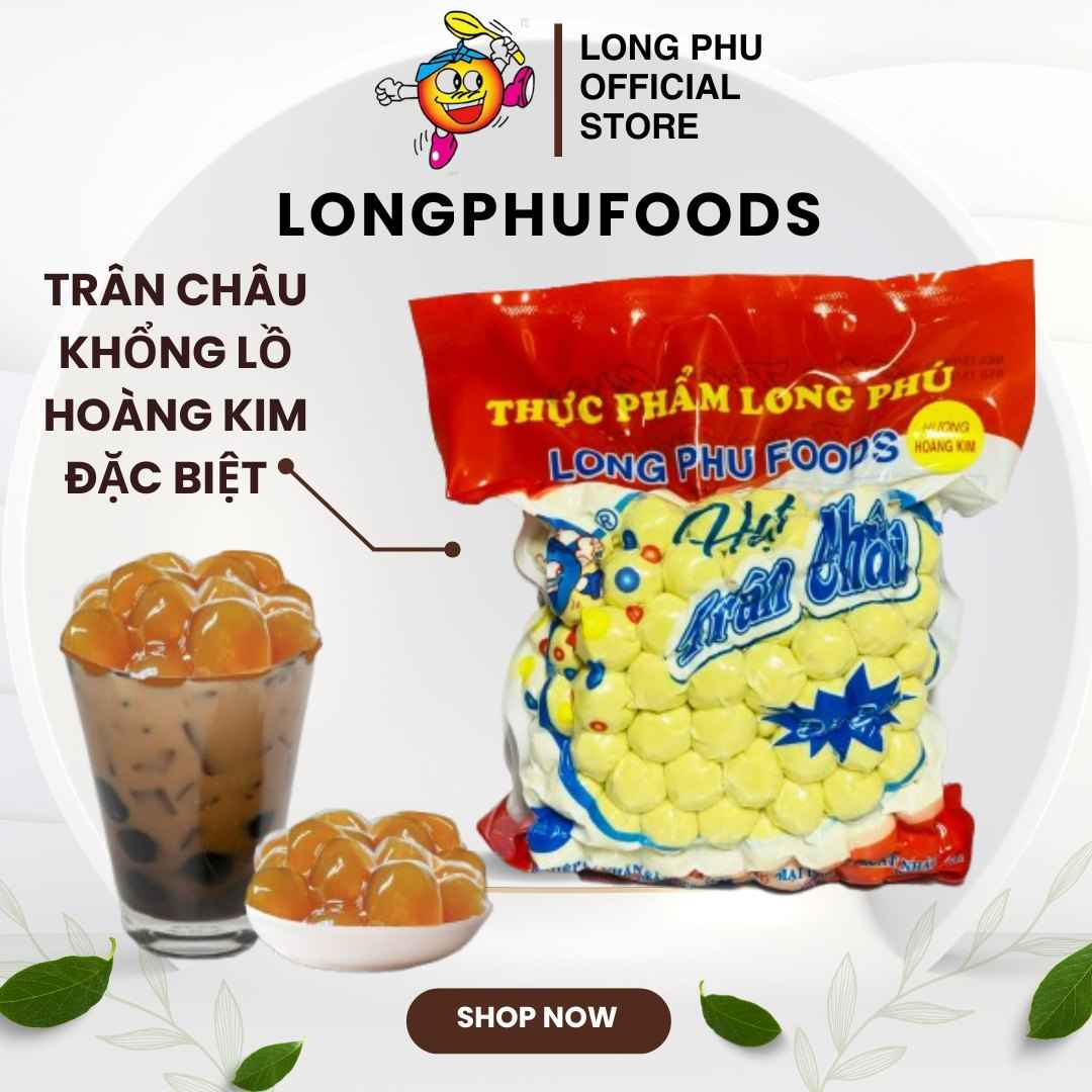 Trân châu Khổng Lồ HOÀNG KIM Đặc Biệt (Milo Dằm) Long Phú gói 1kg - Size 18li - Không có vị ngọt