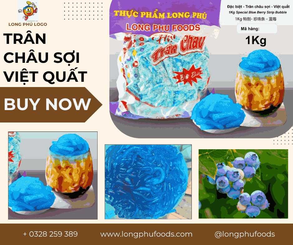 Trân châu Sợi Hương VIỆT QUẤT Đặc Biệt Long Phú gói 1kg - Size Sợi Trung - Không có vị ngọt