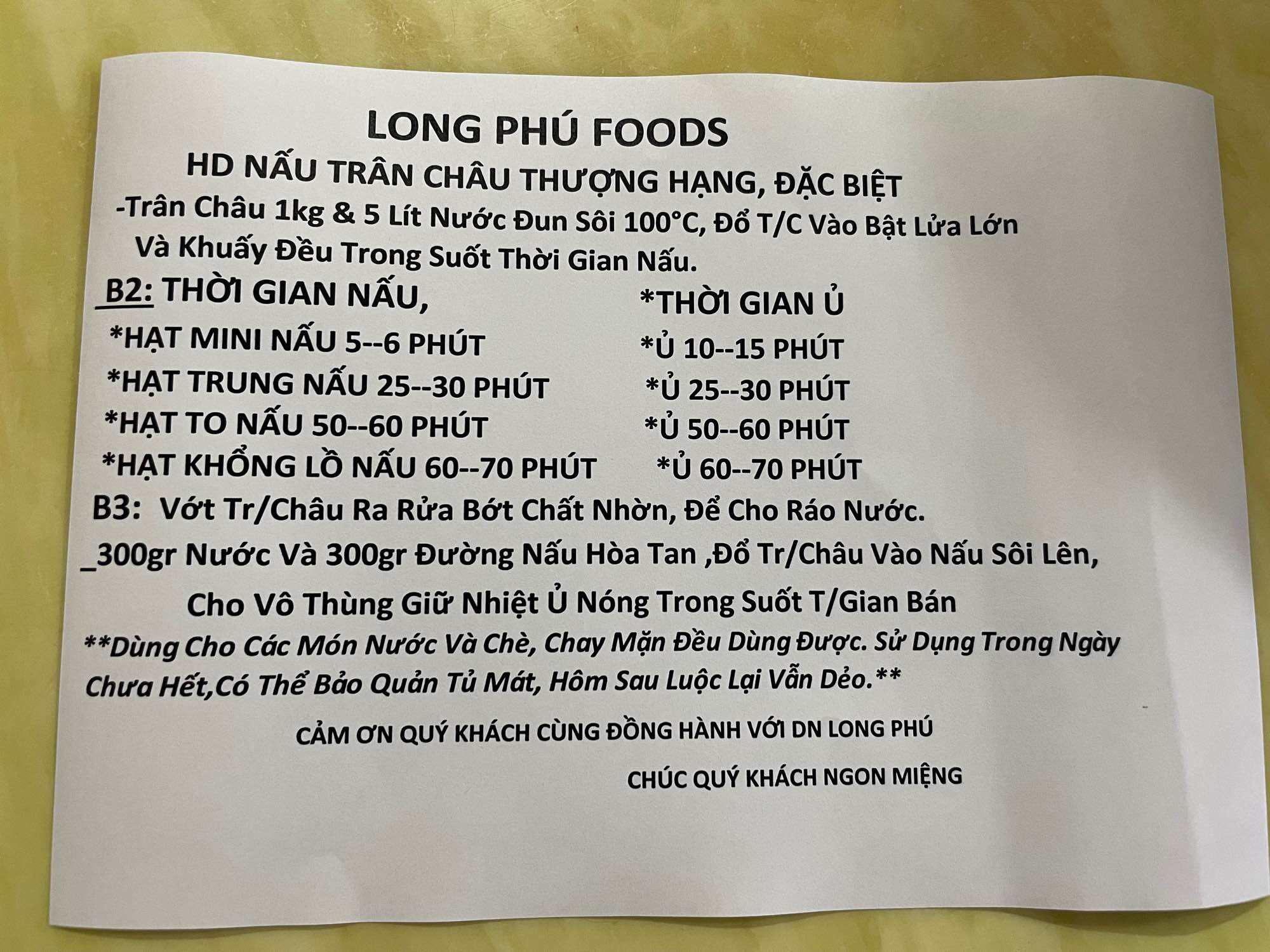 Trân Châu Đặc Biệt hương Cà Phê gói 2kg