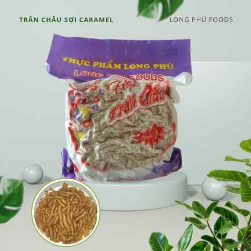 Trân châu Sợi Hương CARAMEL Đặc Biệt Long Phú gói 1kg - Size Sợi Trung - Không có vị ngọt