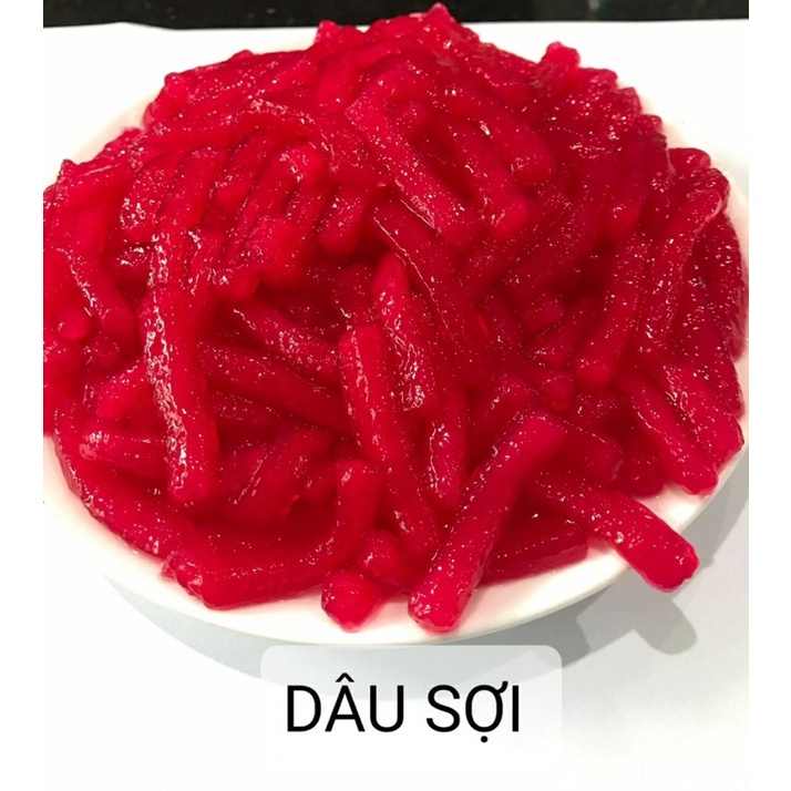Trân châu Sợi Hương DÂU TÂY Đặc Biệt Long Phú gói 1kg - Size Sợi Trung - Không có vị ngọt