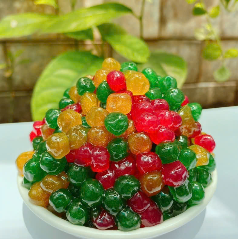 Bột Báng Trân châu Hương TRÁI CÂY MIX 3 VỊ Đặc Biệt Long Phú gói 1kg - Size Trung Truyền thống - Không có vị ngọt