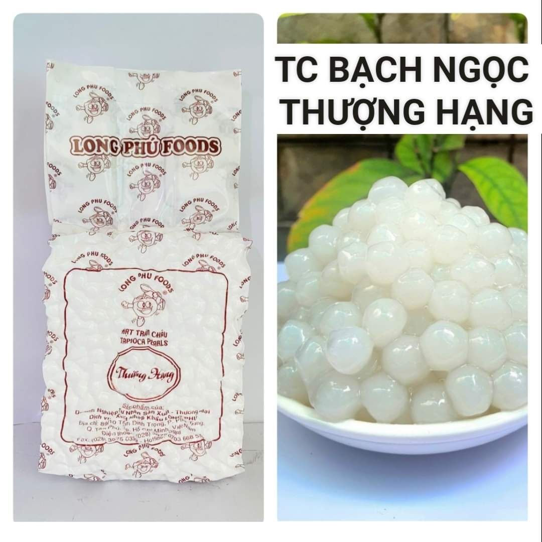 Trân châu TRẮNG BẠCH NGỌC Thượng Hạng Long Phú gói 1kg - Size Trung Truyền thống - Có vị ngọt