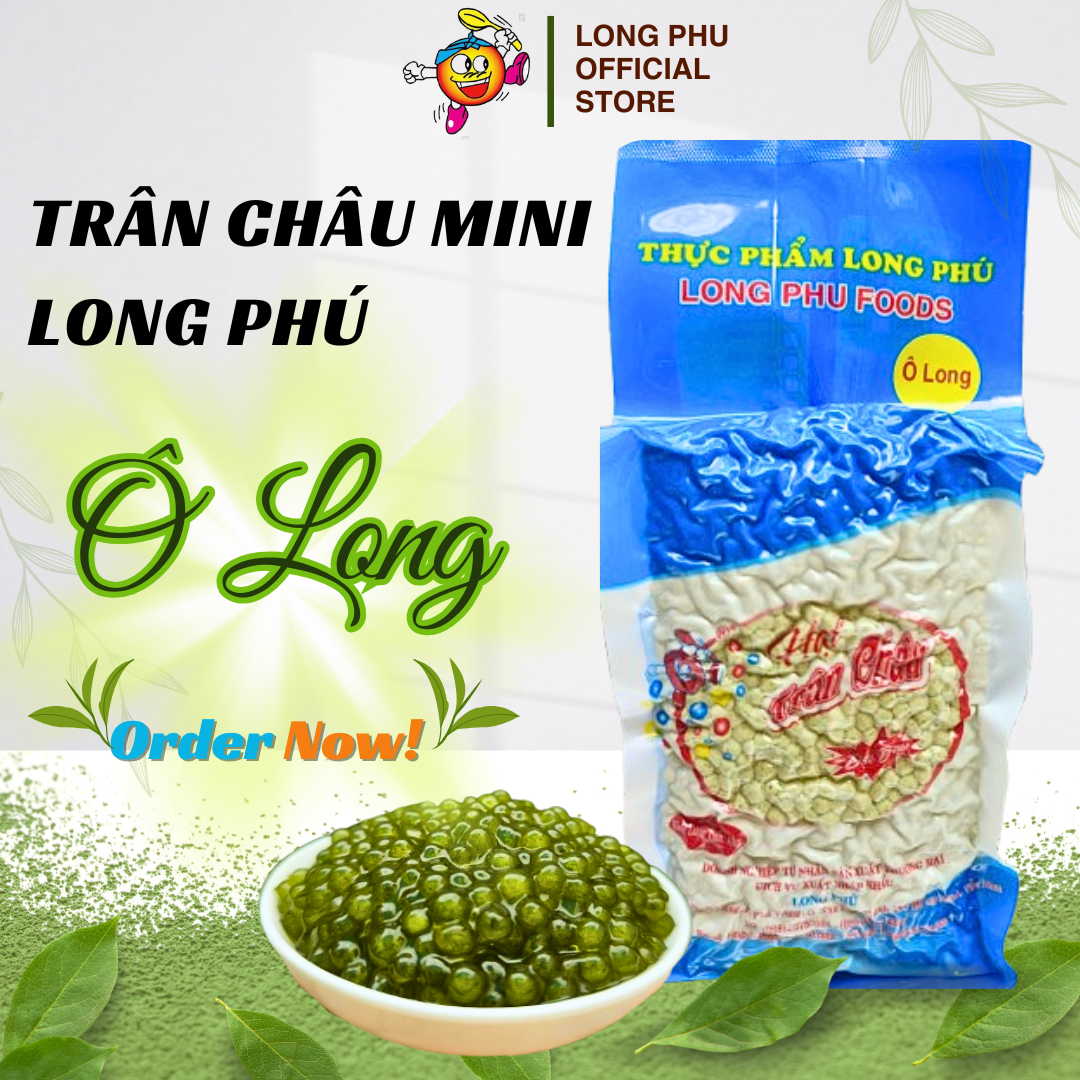Trân châu Mini Ô LONG Đặc biệt Long Phú gói 1kg - Size mini (hạt tiêu) 1.2li - Không có vị ngọt