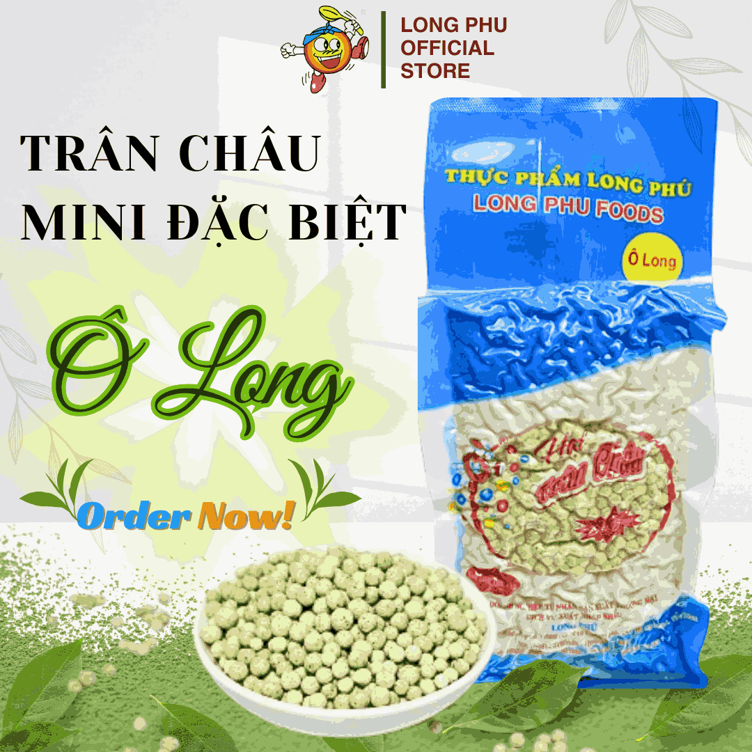 Trân châu Mini Ô LONG Đặc biệt Long Phú gói 1kg - Size mini (hạt tiêu) 1.2li - Không có vị ngọt
