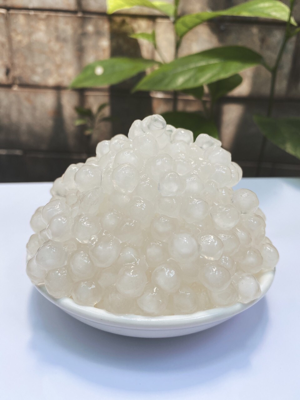Trân châu TRẮNG THỦY TINH Đặc Biệt Long Phú gói 1kg - Size Trung Truyền thống - Không có vị ngọt