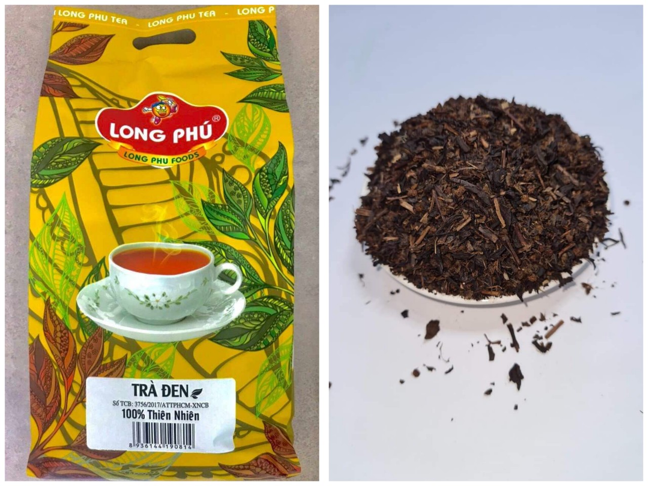 Trà ĐEN (Trà Xá) Long Phú gói 500gr - Black Tea - Ngát hương trà thơm ngon, đậm vị trà thiên nhiên