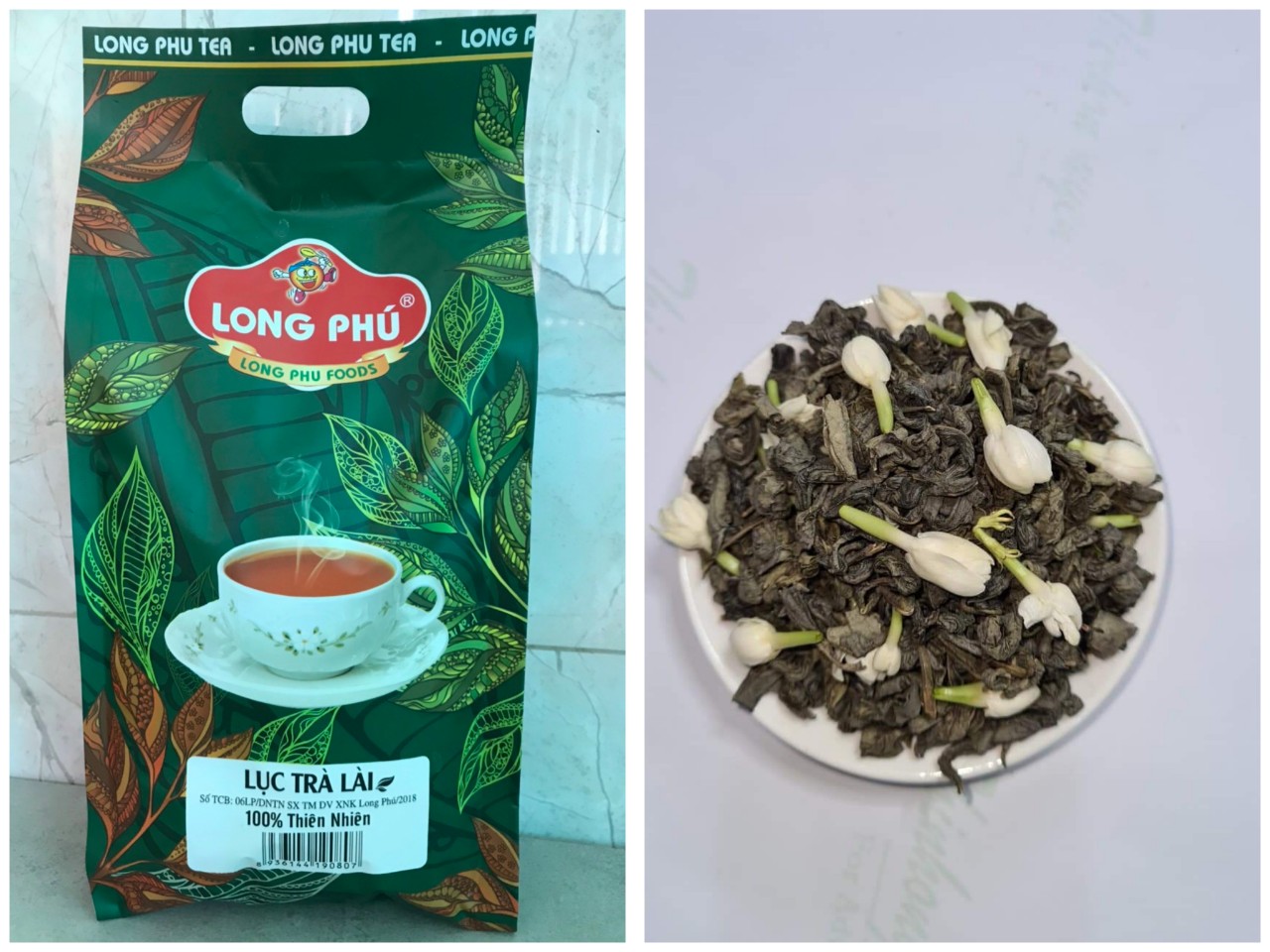 Lục Trà Lài (Trà Xá) Long Phú gói 500gr - Ngát hương trà xanh và hương lài thơm ngon, đậm vị trà thiên nhiên