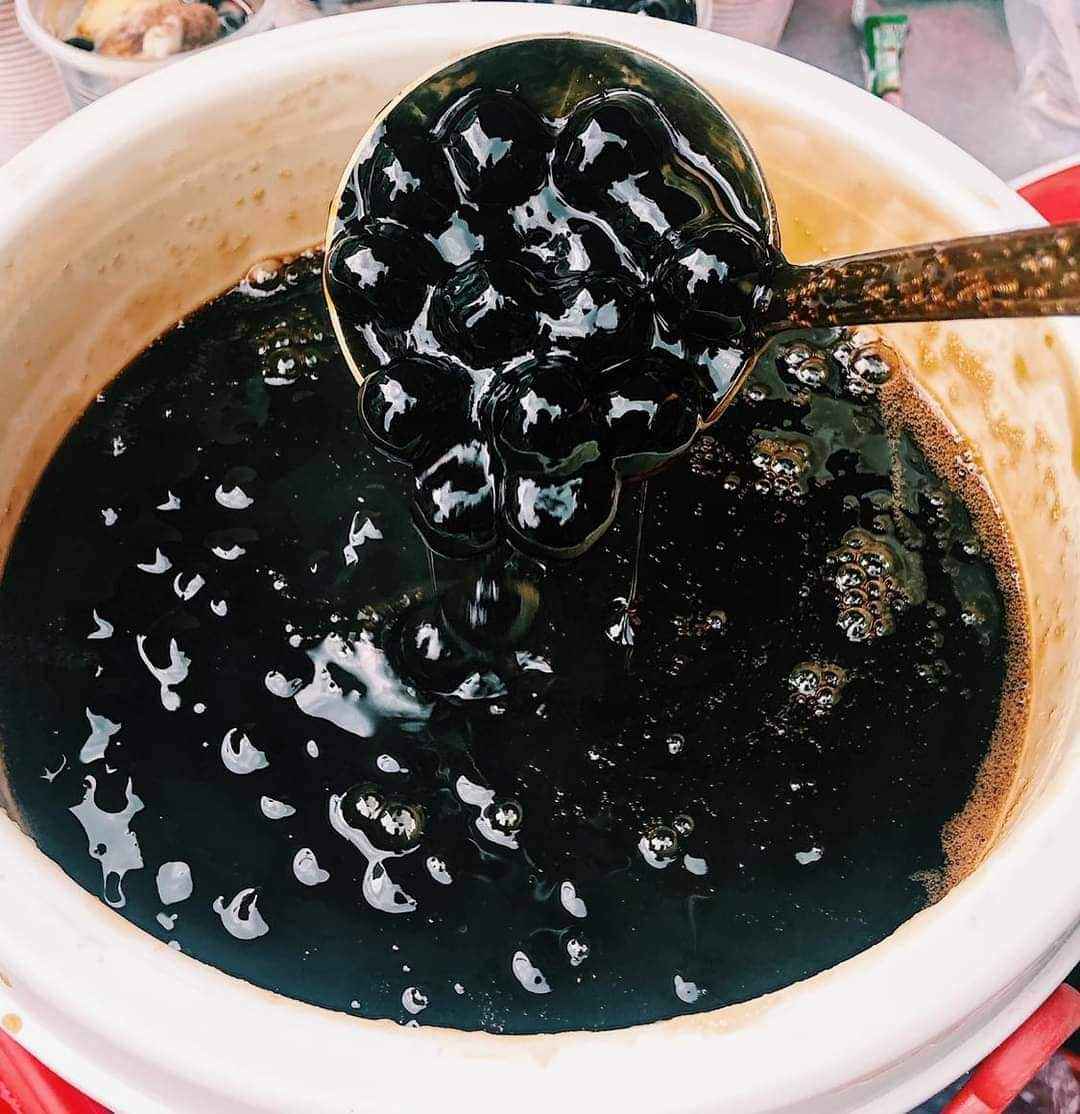 Trân châu Khổng Lồ ĐƯỜNG ĐEN Đặc Biệt (Milo Dằm) Long Phú gói 1kg - Size 18li - Không có vị ngọt