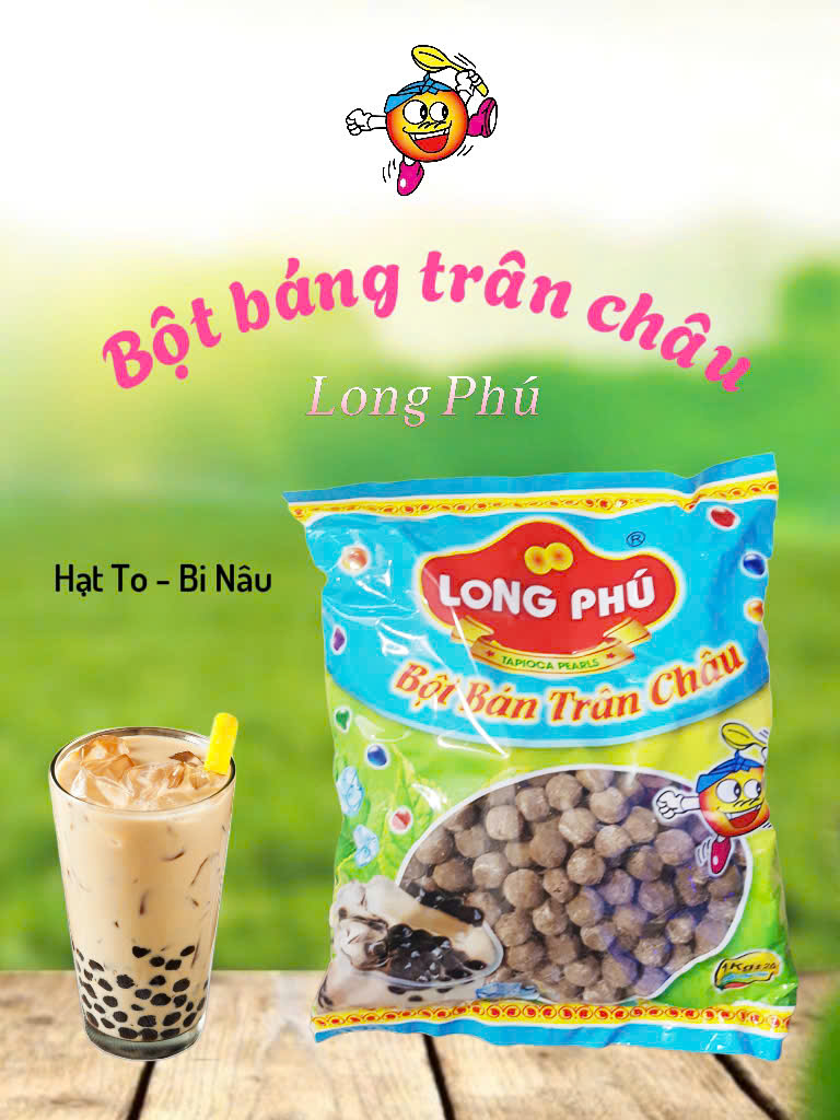 Bột Báng Trân châu Hương CAFE Đặc Biệt Long Phú gói 1kg - Size Hạt TO - Không có vị ngọt