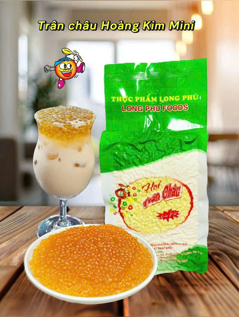 Trân châu Mini HOÀNG KIM Đặc Biệt Long Phú gói 1kg - Size mini (hạt tiêu) 1.2li - Không có vị ngọt
