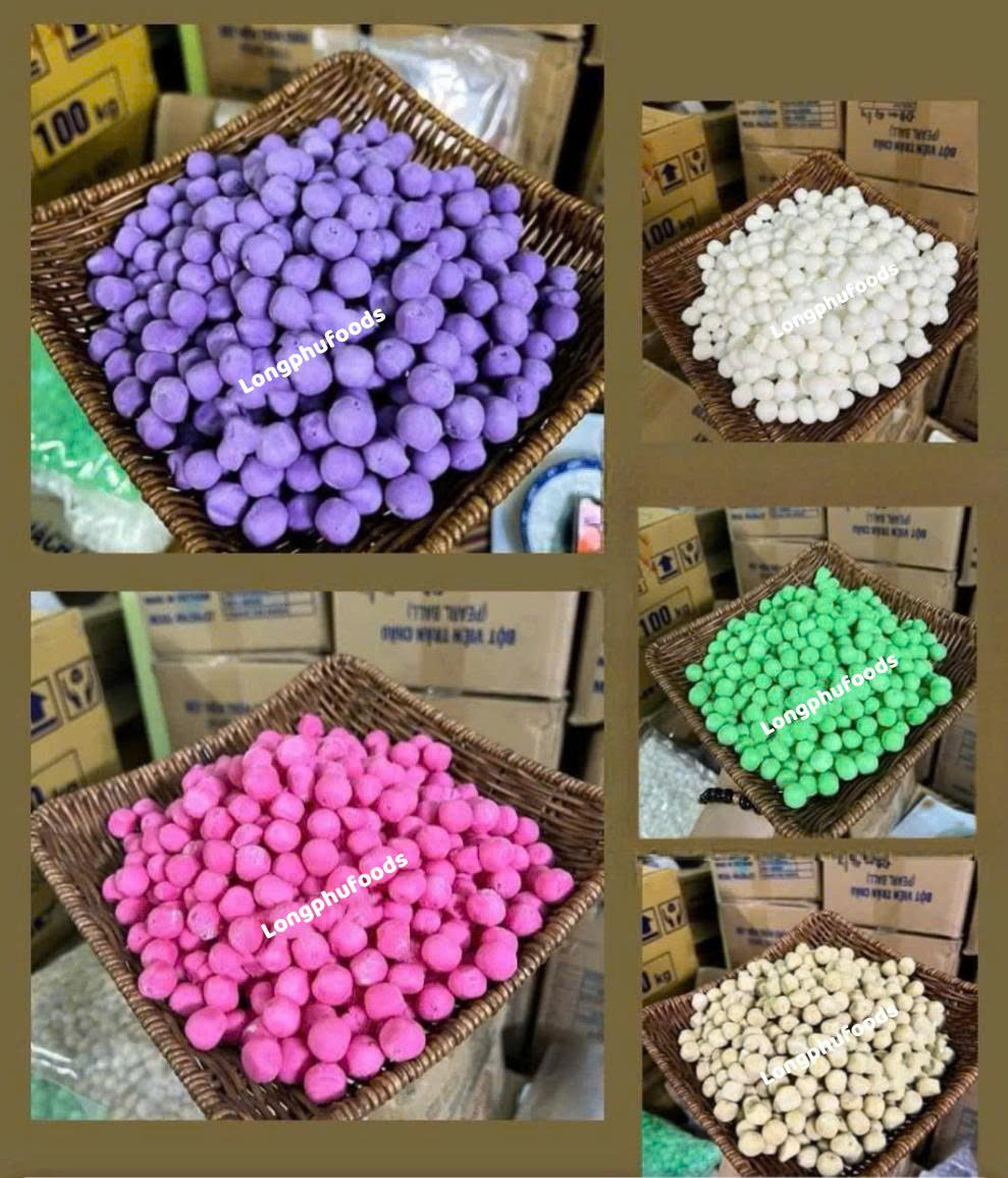 Bột Báng Trân châu Hương DÂU TÂY Đặc Biệt Long Phú gói 1kg - Size Hạt TO - Không có vị ngọt