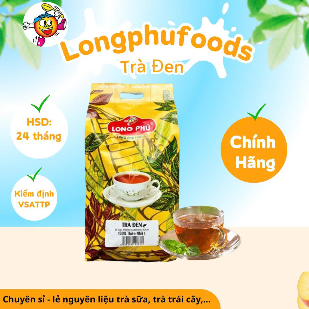 Trà ĐEN (Trà Xá) Long Phú gói 500gr - Black Tea - Ngát hương trà thơm ngon, đậm vị trà thiên nhiên
