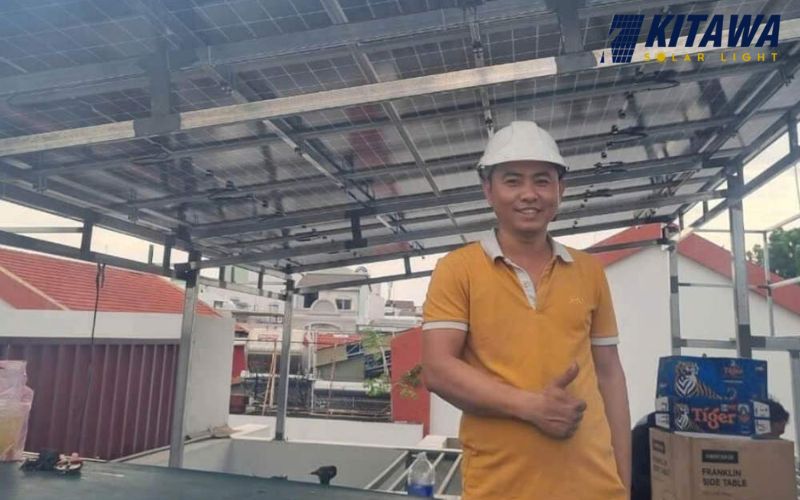 Thi công lắp đặt hệ thống điện mặt trời 10kW cho anh Phương