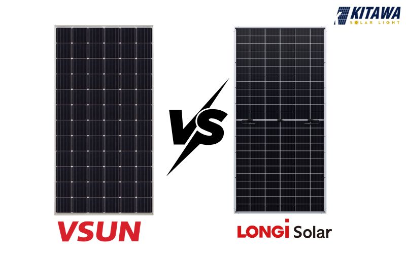 So sánh pin VSUN và LONGi nên chọn loại nào tốt hơn?