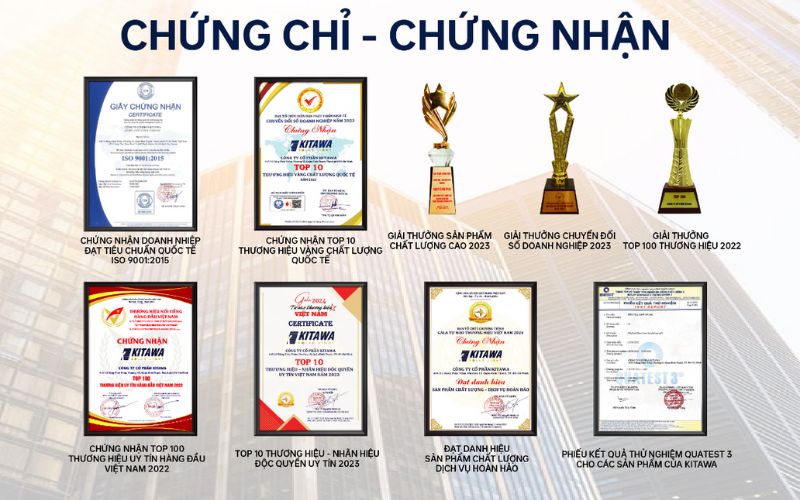 KITAWA đạt các chứng nhận thương hiệu hàng đầu