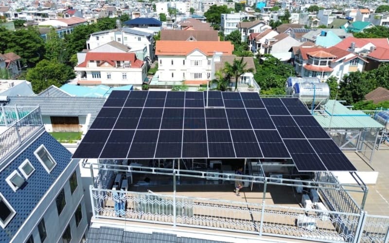 Diện tích lắp điện năng lượng mặt trời 25kW