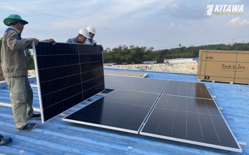 Diện tích thi công hệ thống điện năng lượng mặt trời 45kW